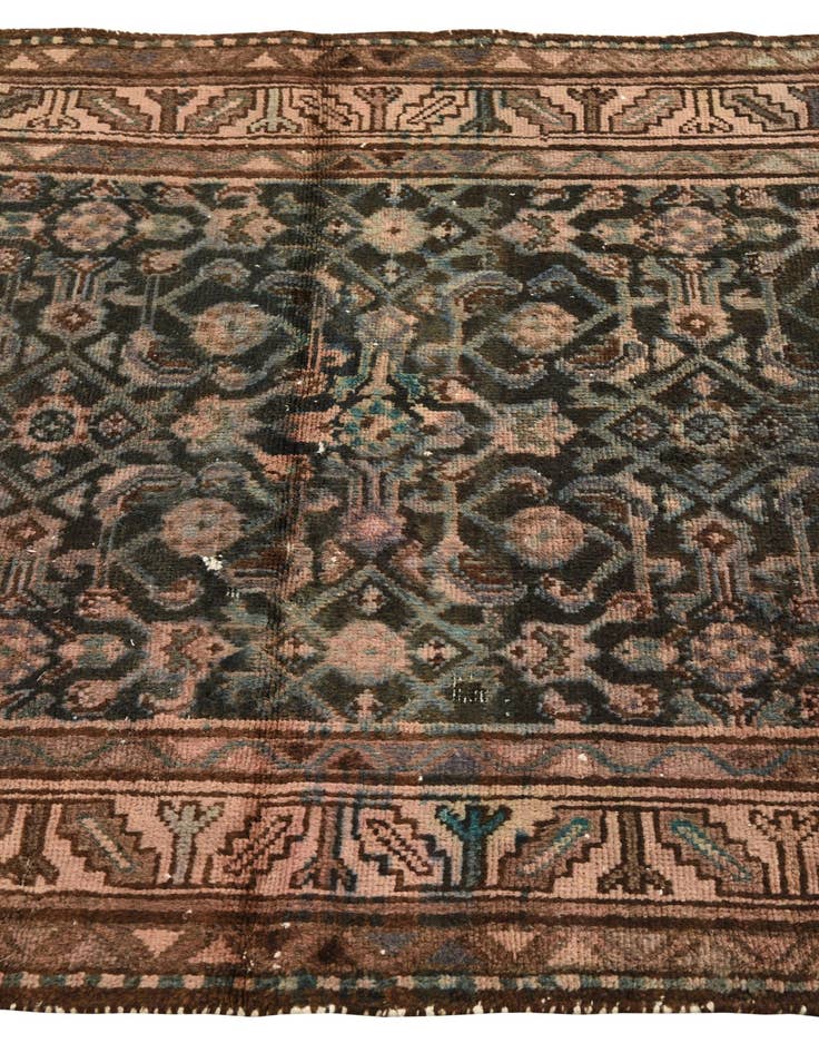 Detail image of 3' 4 x 9' 1  Hand Knotted Ultra Vintage Persian Wool Runner Rug