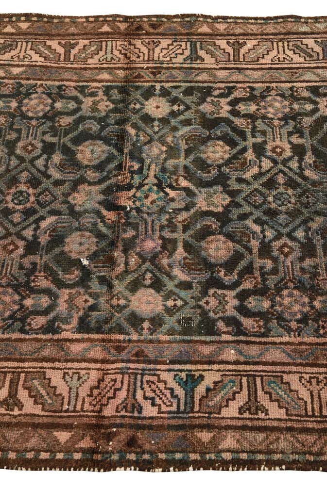 3' 4 x 9' 1 Hand Knotted Ultra Vintage Persian Wool Runner Rug