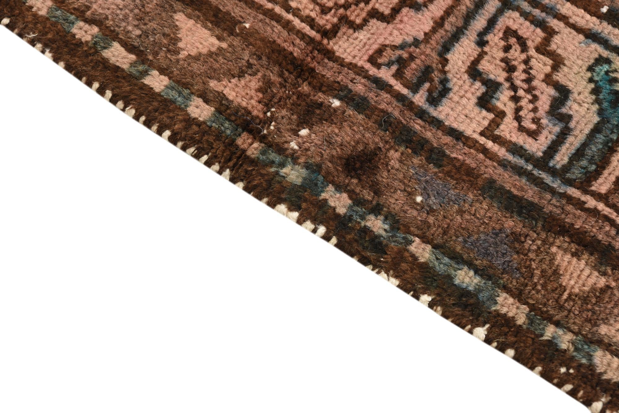 3' 4 x 9' 1 Hand Knotted Ultra Vintage Persian Wool Runner Rug
