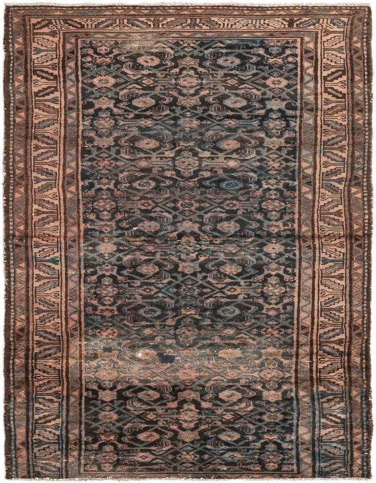 Detail image of 3' 4 x 9' 1 Hand Knotted Ultra Vintage Persian Wool Runner Rug