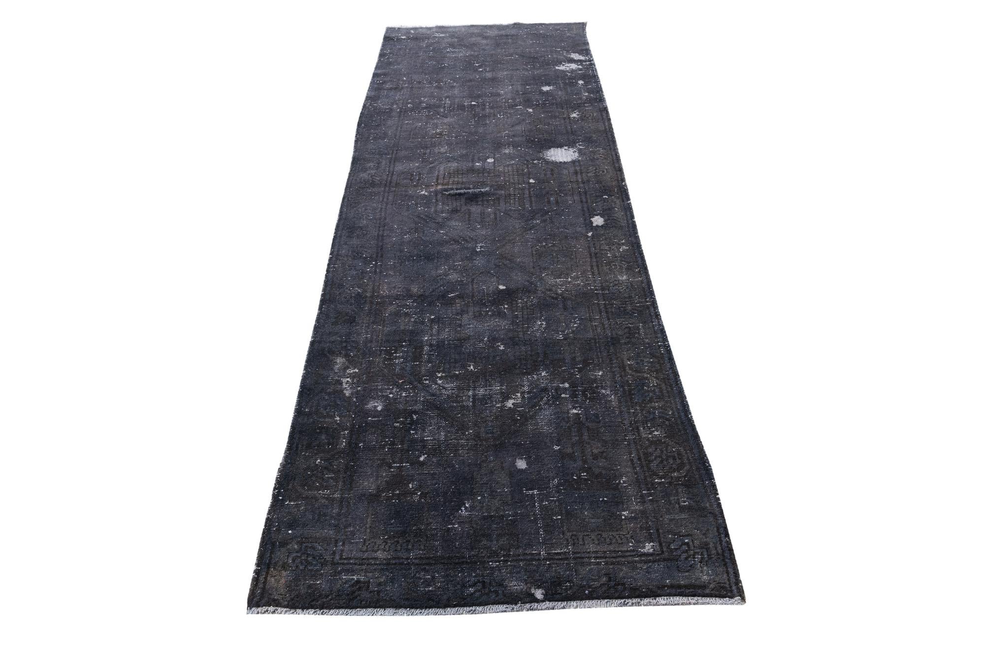 3' 4 x 9' 4 Hand Knotted Ultra Vintage Persian Wool Runner Rug