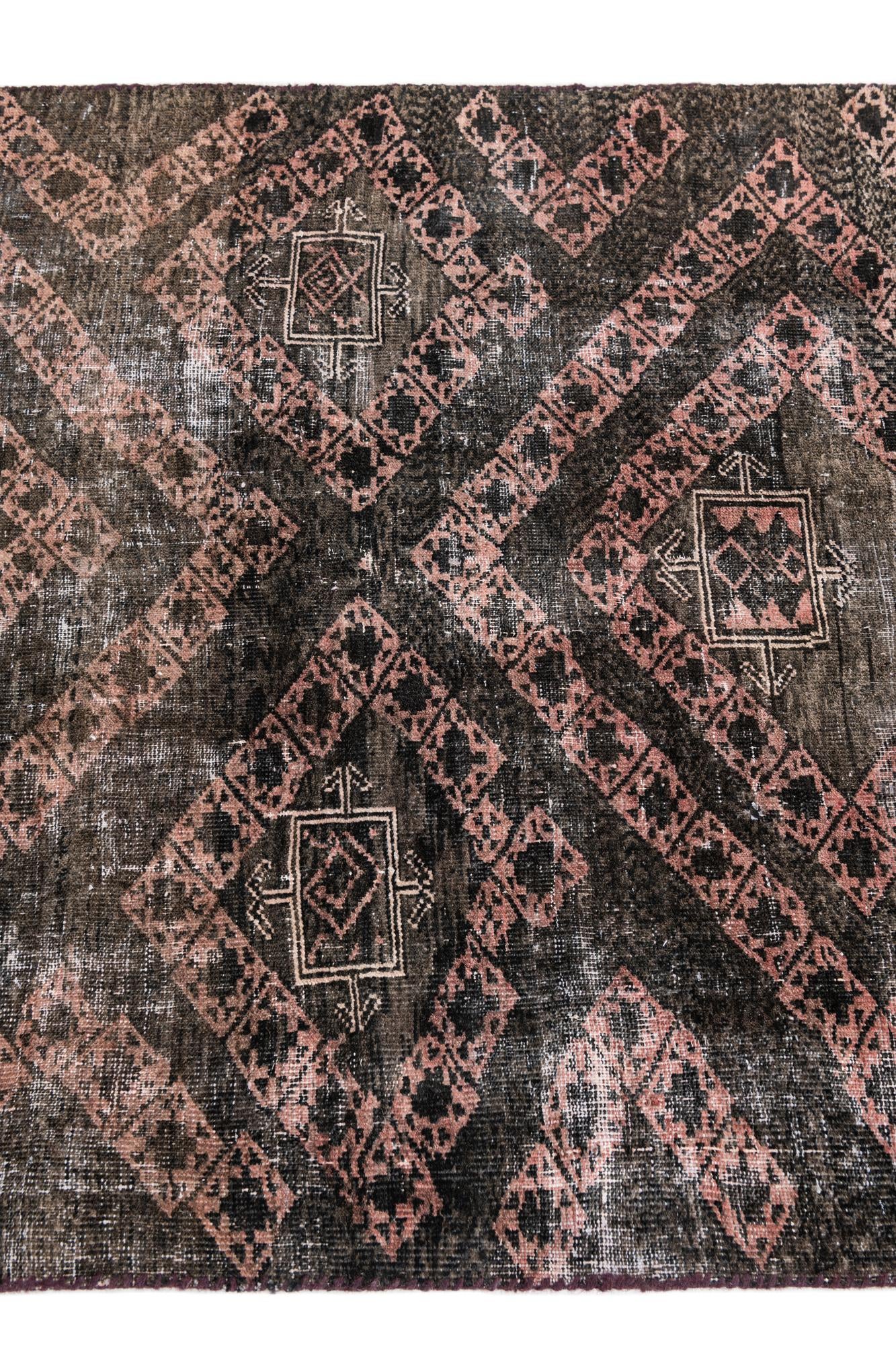 3' 3 x 8' 5 Hand Knotted Ultra Vintage Persian Wool Runner Rug