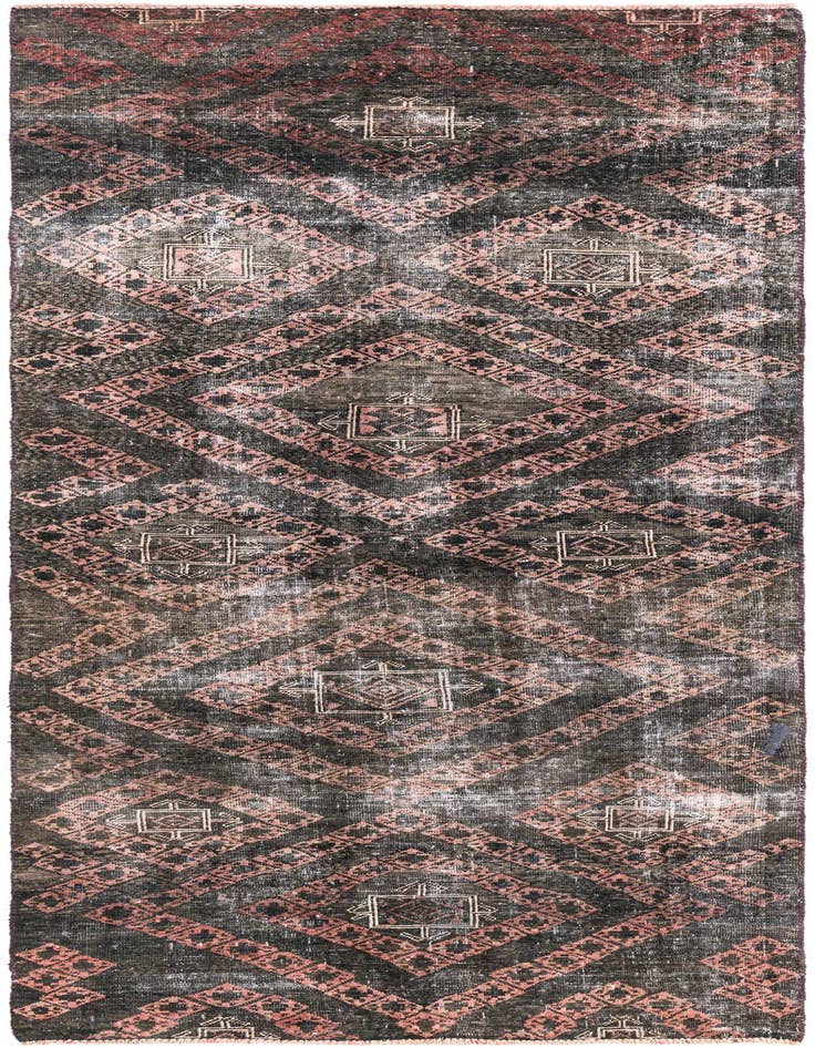 Detail image of 3' 3 x 8' 5 Hand Knotted Ultra Vintage Persian Wool Runner Rug