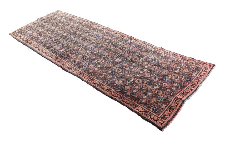 Detail image of 3' 9 x 10' 1 Hand Knotted Ultra Vintage Persian Wool Runner Rug