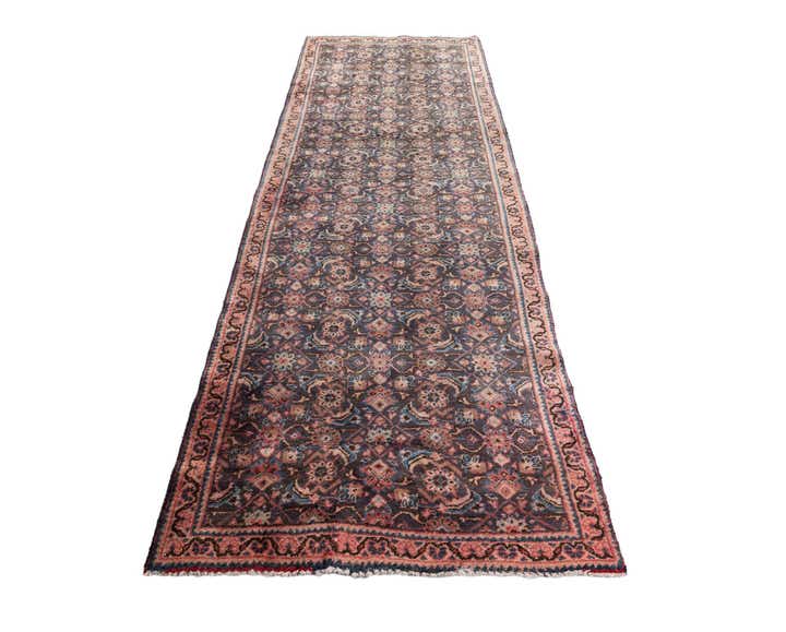 3' 9 x 10' 1 Hand Knotted Ultra Vintage Persian Wool Runner Rug