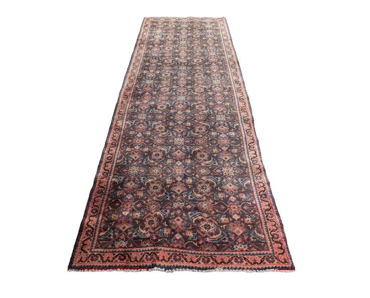 Detail image of 3' 9 x 10' 1 Hand Knotted Ultra Vintage Persian Wool Runner Rug