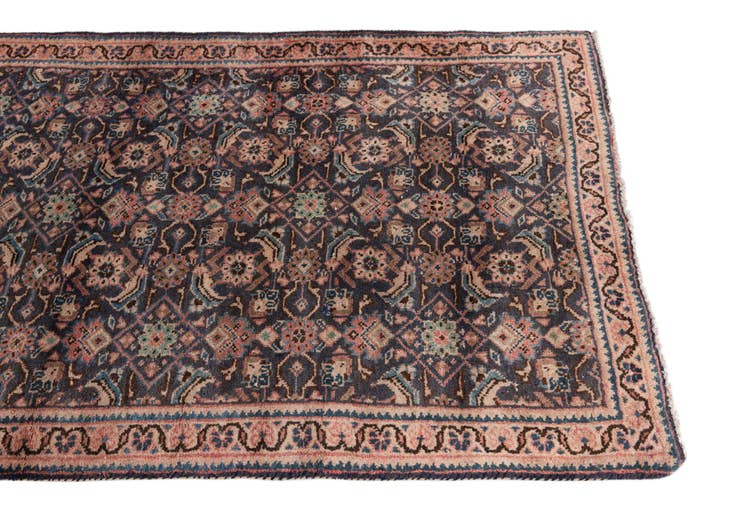 Detail image of 3' 9 x 10' 1 Hand Knotted Ultra Vintage Persian Wool Runner Rug