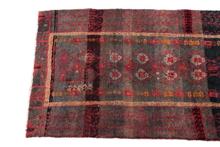 2' 4 x 4' 9 Hand Knotted Ultra Vintage Persian Wool Runner Rug