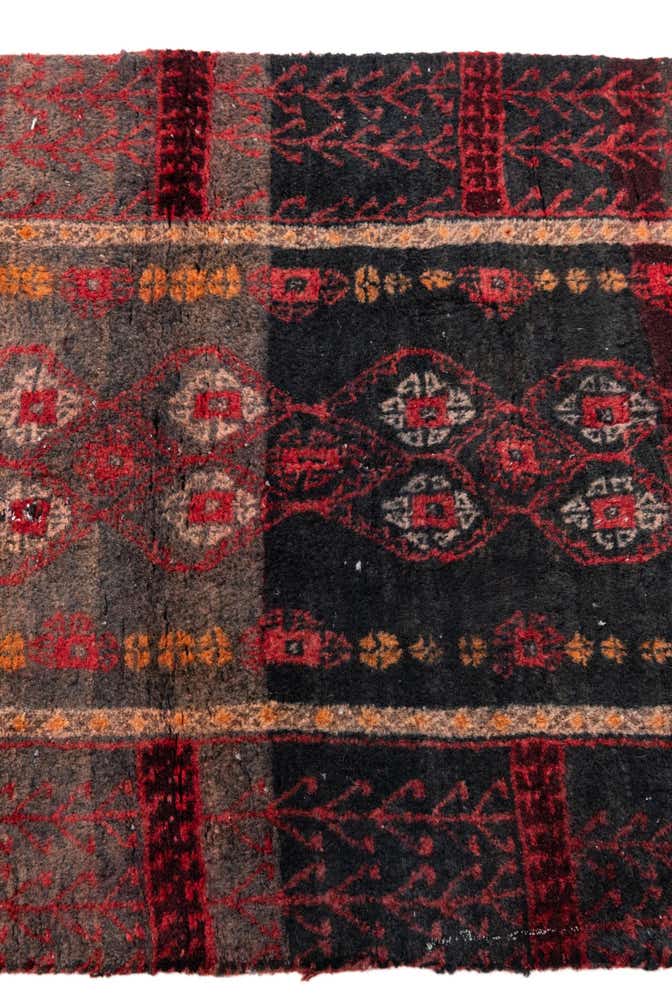 2' 4 x 4' 9 Hand Knotted Ultra Vintage Persian Wool Runner Rug