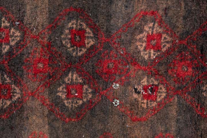 2' 4 x 4' 9 Hand Knotted Ultra Vintage Persian Wool Runner Rug