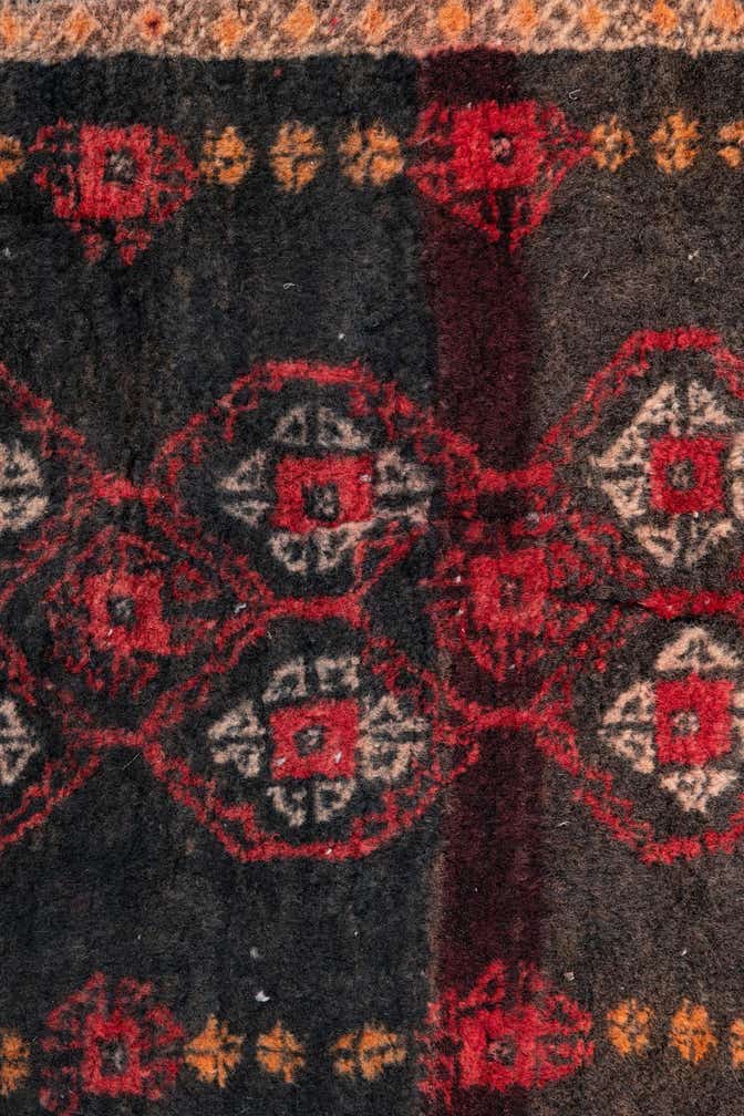 2' 4 x 4' 9 Hand Knotted Ultra Vintage Persian Wool Runner Rug
