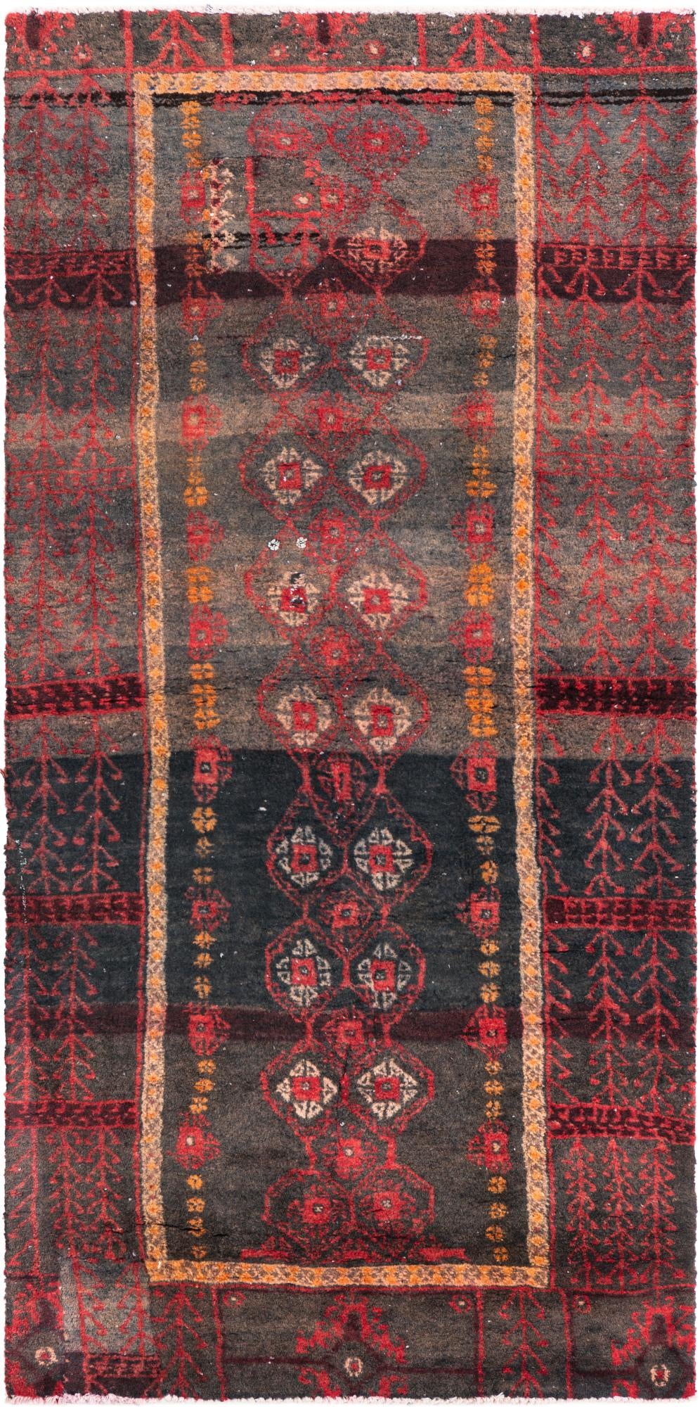 2' 4 x 4' 9 Hand Knotted Ultra Vintage Persian Wool Runner Rug