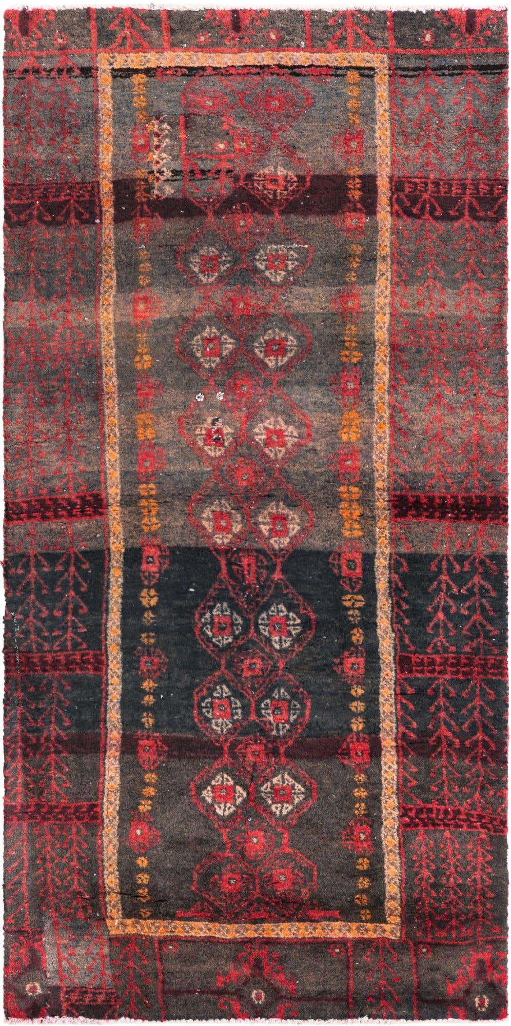 2' 4 x 4' 9 Hand Knotted Ultra Vintage Persian Wool Runner Rug