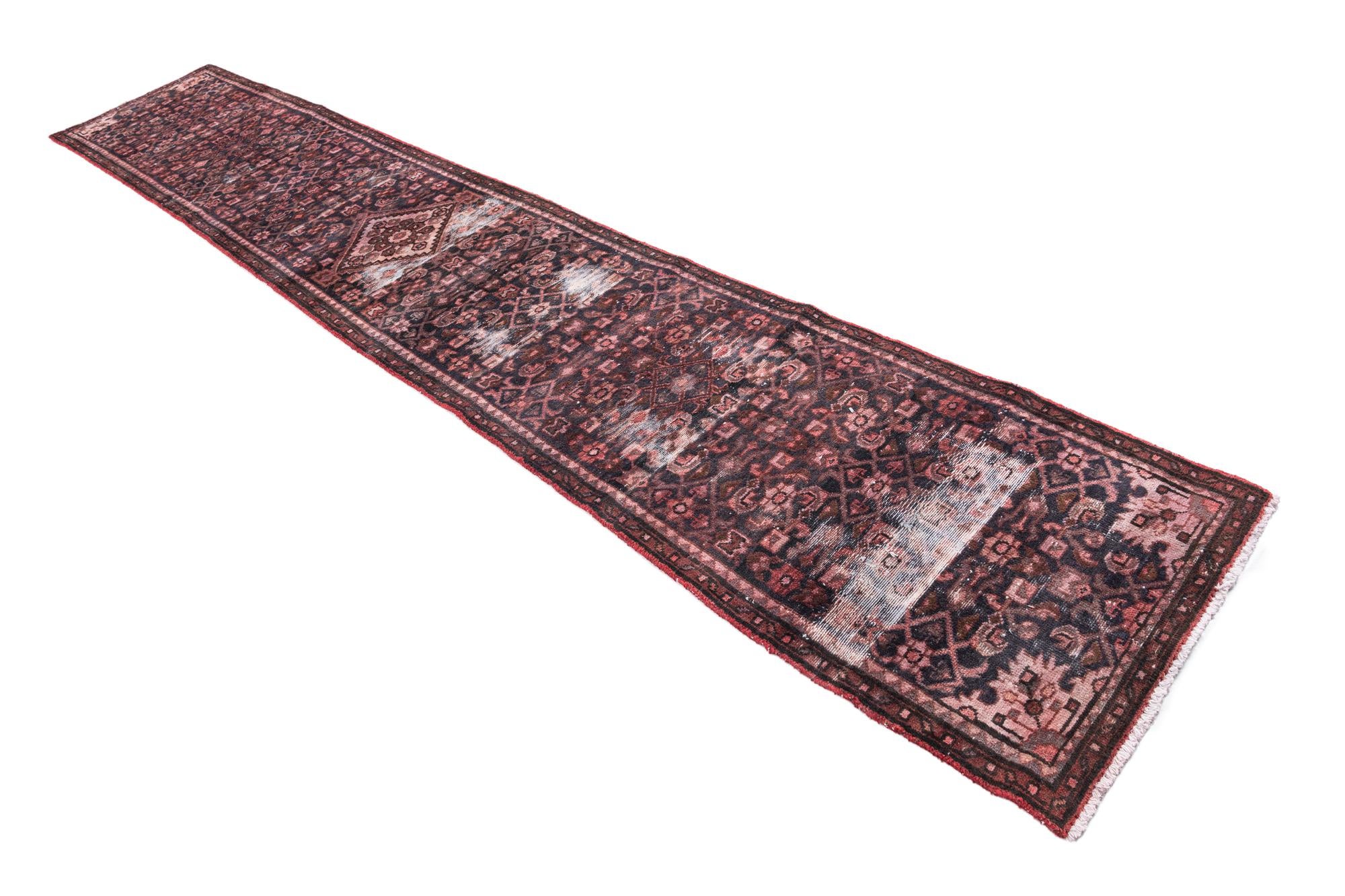2' 3 x 13' 4 Hand Knotted Ultra Vintage Persian Wool Runner Rug