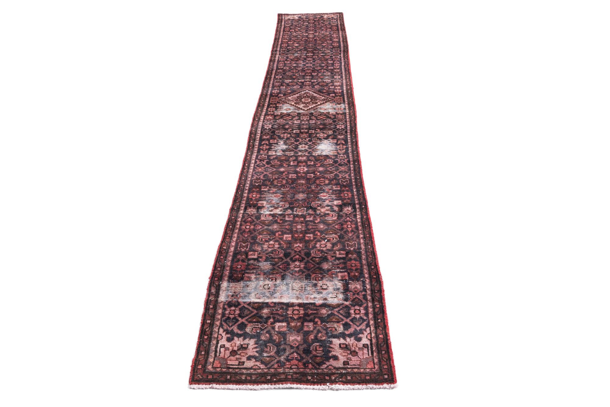 2' 3 x 13' 4 Hand Knotted Ultra Vintage Persian Wool Runner Rug