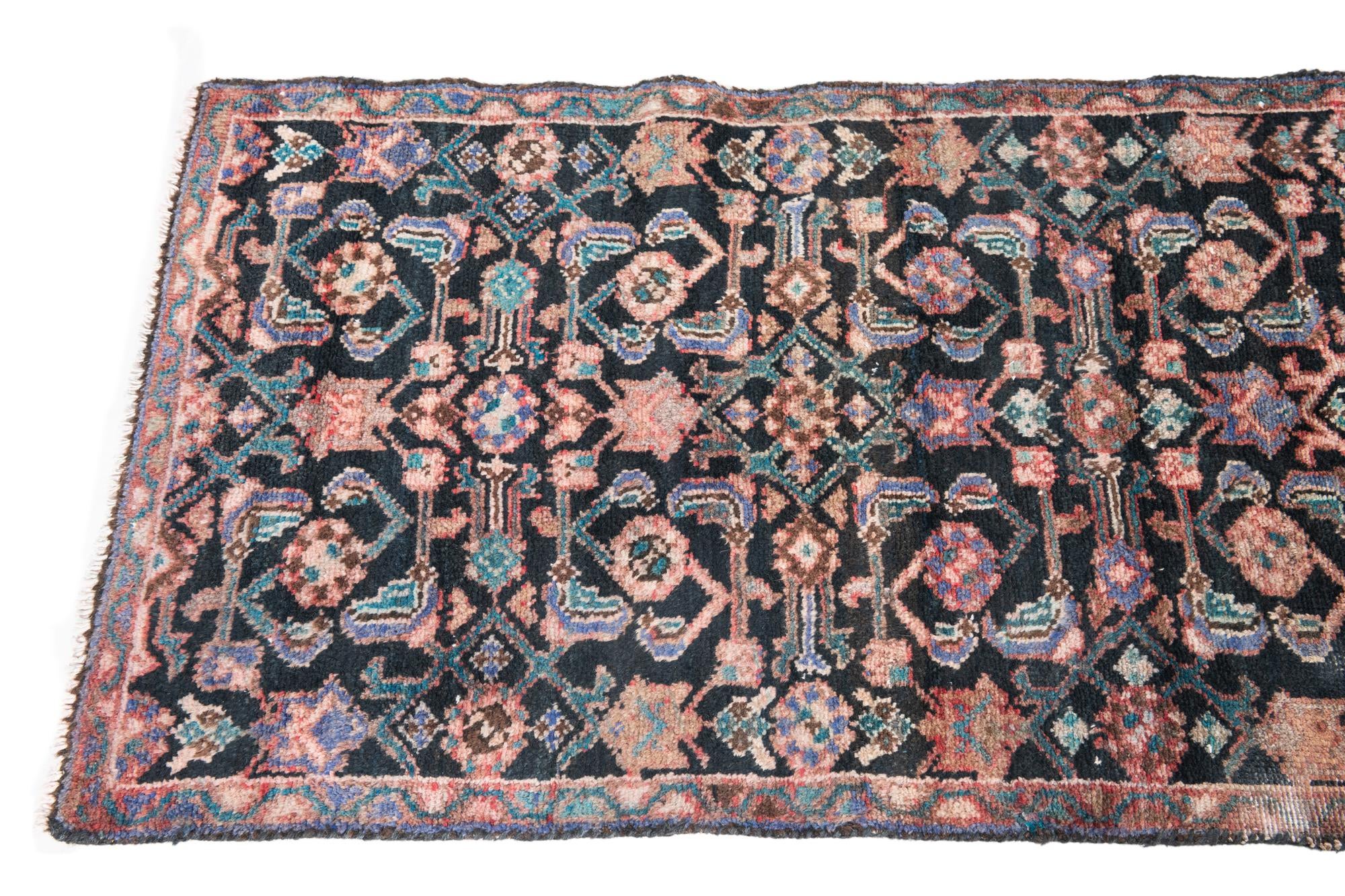 2' 1 x 9' 4 Hand Knotted Ultra Vintage Persian Wool Runner Rug