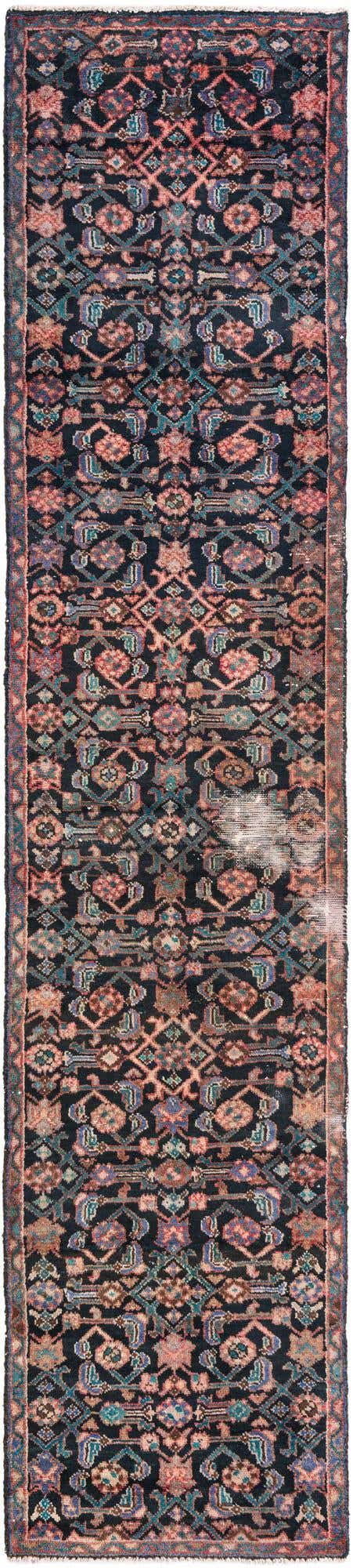 2' 1 x 9' 4 Hand Knotted Ultra Vintage Persian Wool Runner Rug