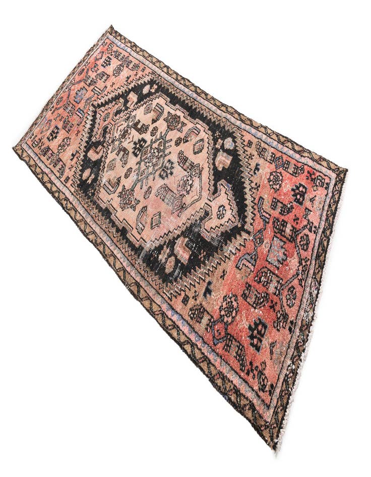 Detail image of 2' 10 x 6' 3  Hand Knotted Ultra Vintage Persian Wool Runner Rug