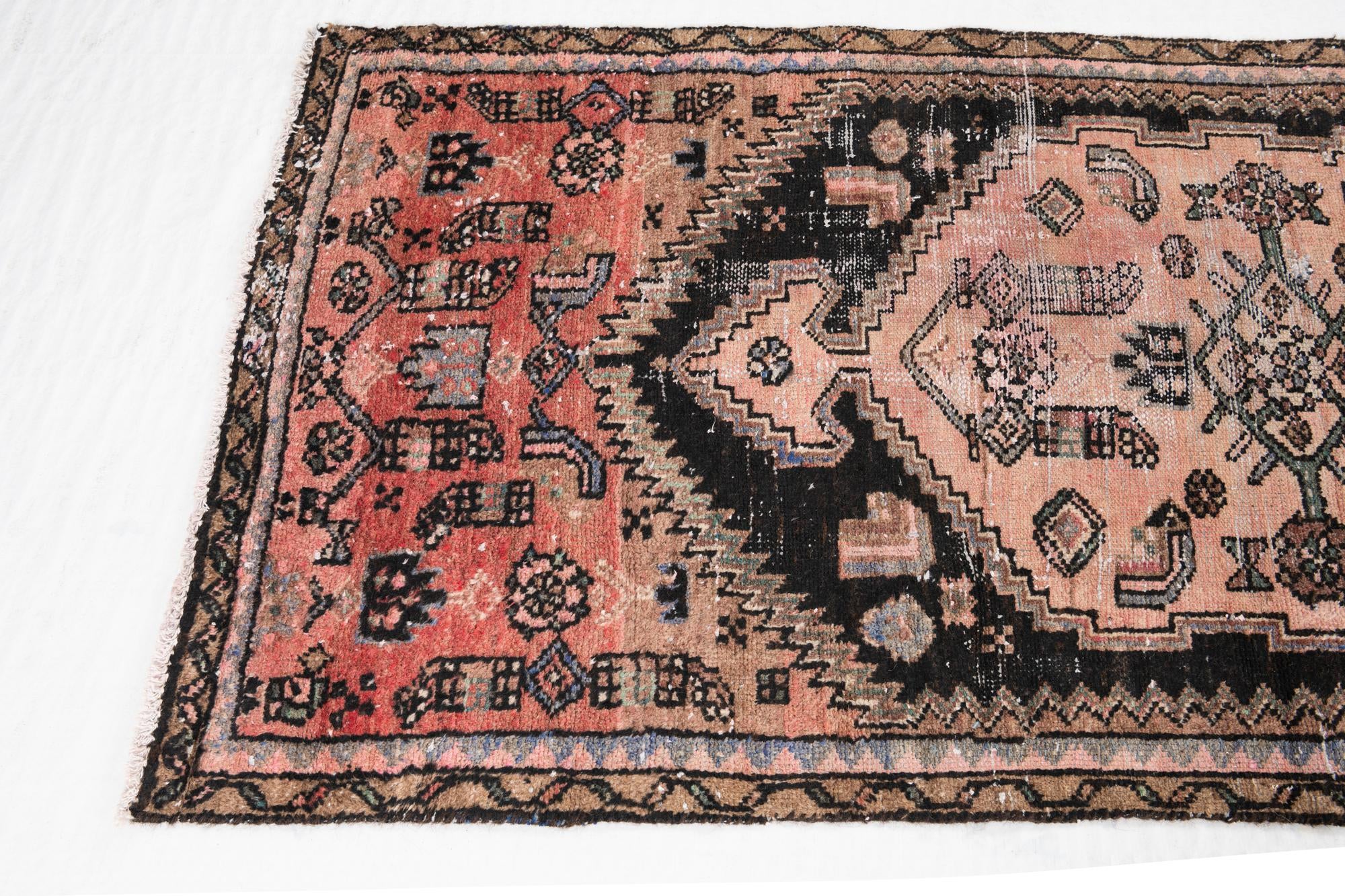 85cm x 190cm anudado a mano Ultra Vintage Alfombra Persa Lana Pasillera