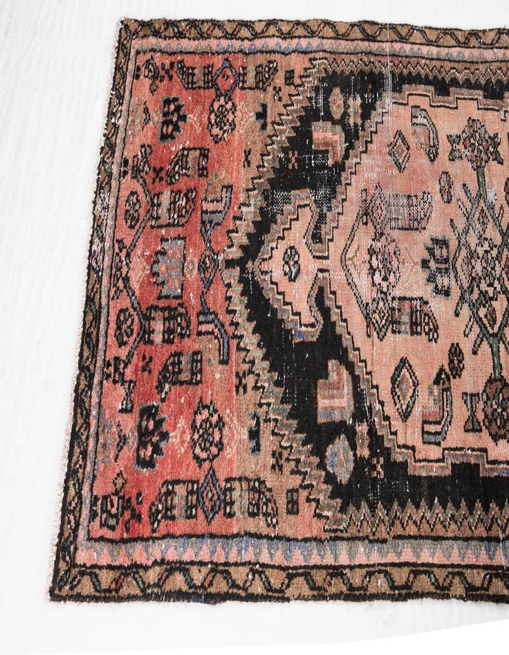 Detail image of 2' 10 x 6' 3  Hand Knotted Ultra Vintage Persian Wool Runner Rug