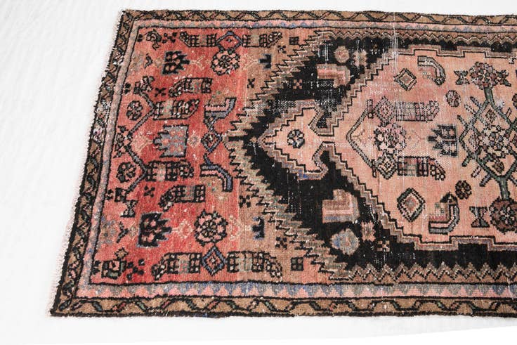 Detail image of 2' 10 x 6' 3 Hand Knotted Ultra Vintage Persian Wool Runner Rug
