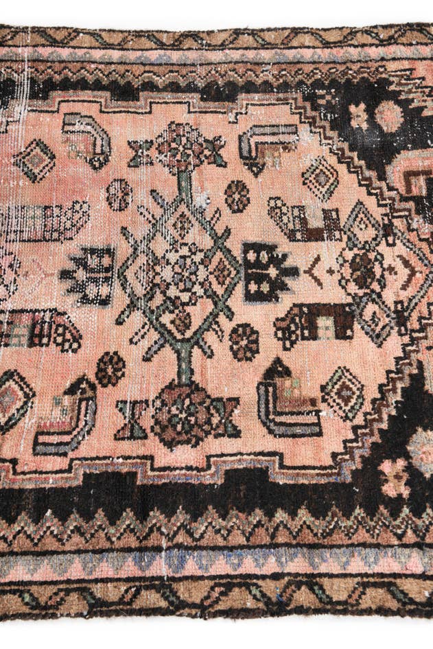 Detail image of 2' 10 x 6' 3 Hand Knotted Ultra Vintage Persian Wool Runner Rug