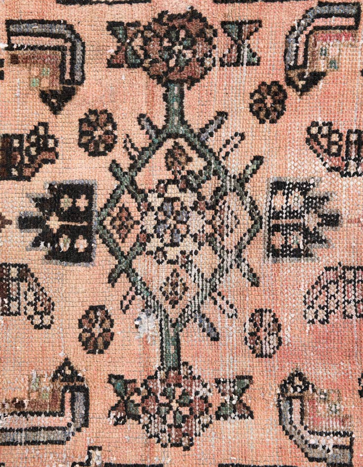 Detail image of 2' 10 x 6' 3  Hand Knotted Ultra Vintage Persian Wool Runner Rug