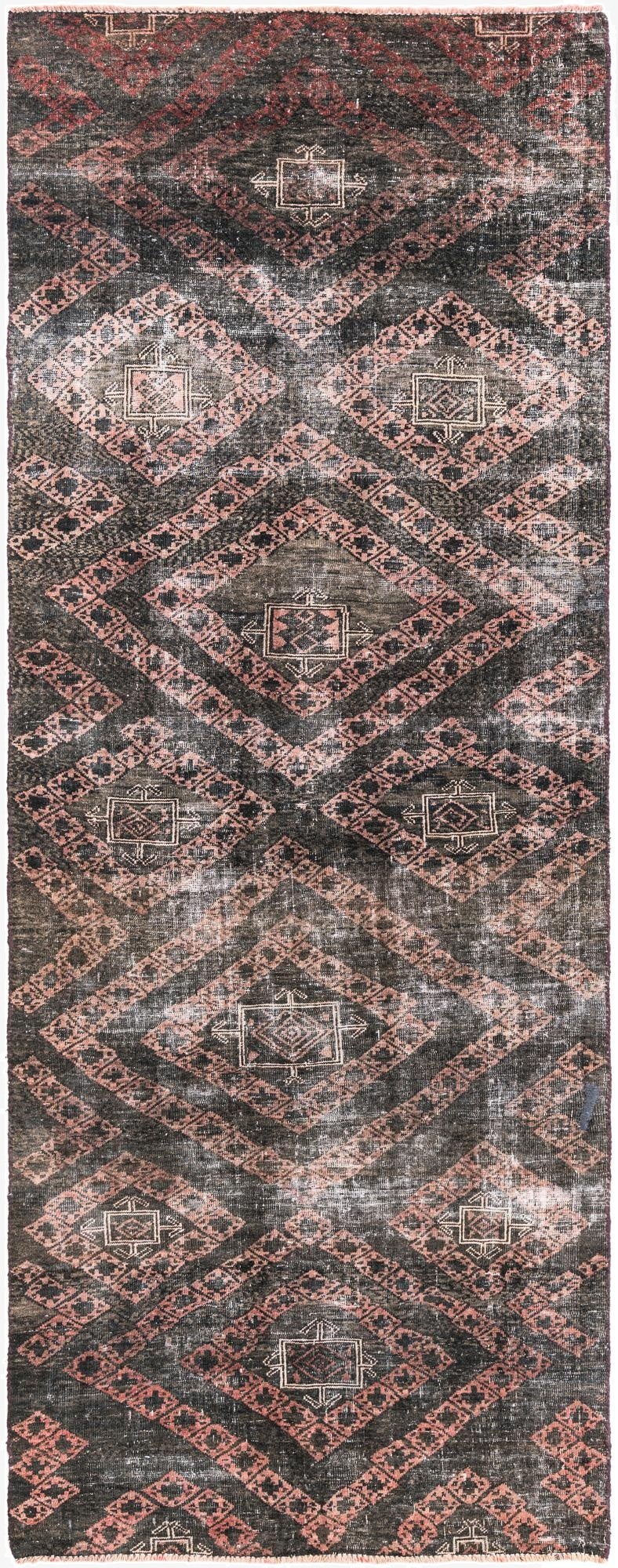 3' 3 x 8' 5  Hand Knotted Ultra Vintage Persian Wool Runner Rug