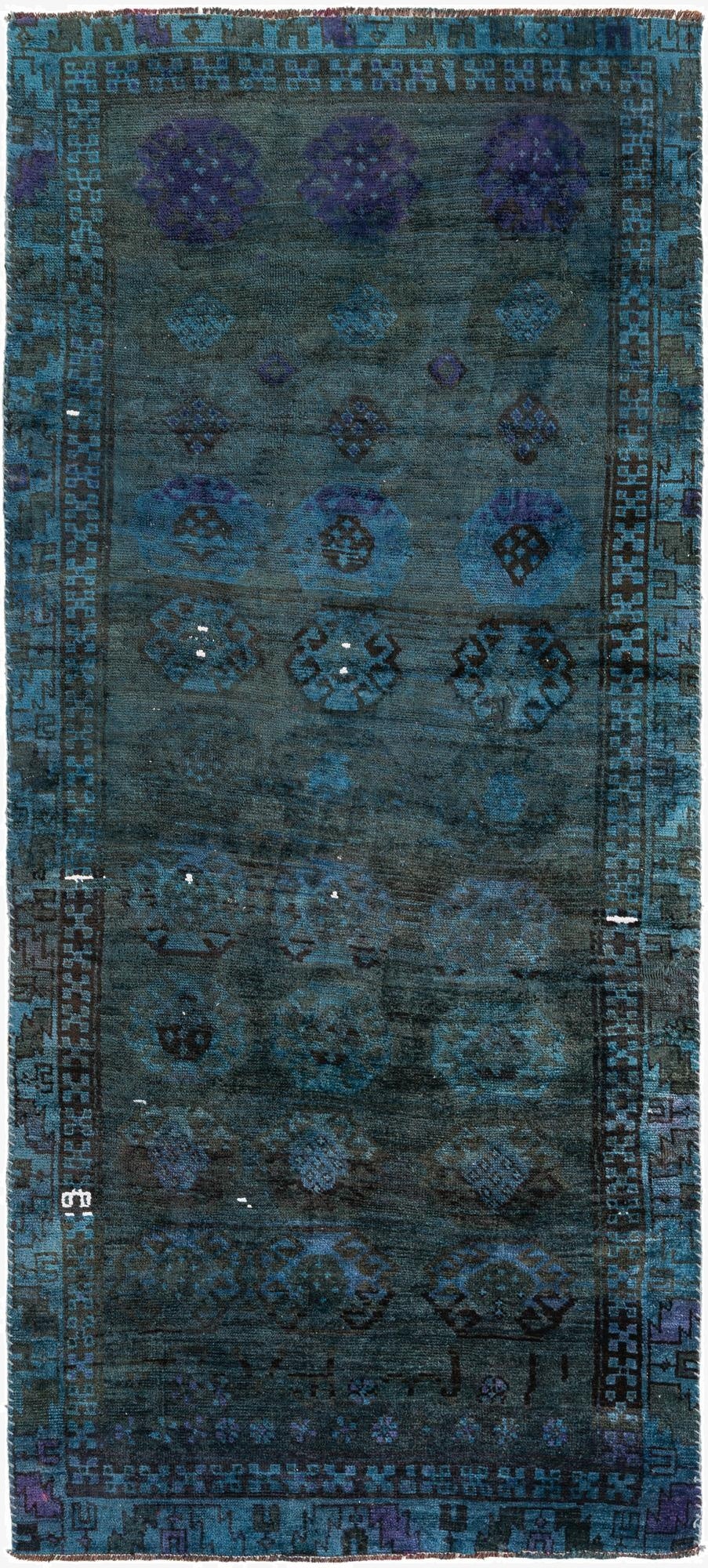 Primary image 3' 8 x 8' 4  Hand Knotted Ultra Vintage Persian Wool Runner Rug