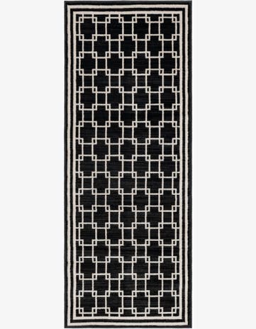 Jill Zarin Black Metropolitan Uptown Runner Rug