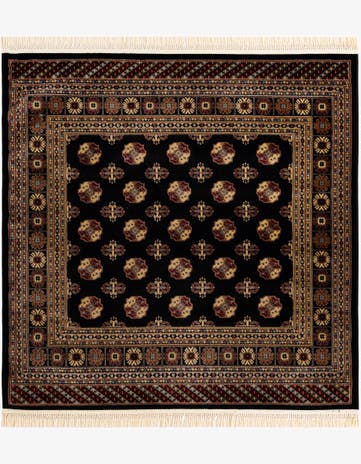 Black Bokhara Square Rug