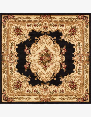 Black Chateau Square Rug