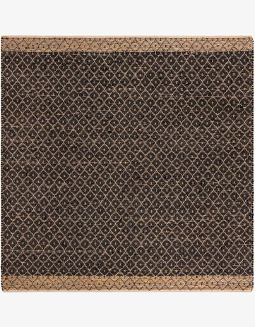 Black Hand Woven Chindi Trellis Square Rug