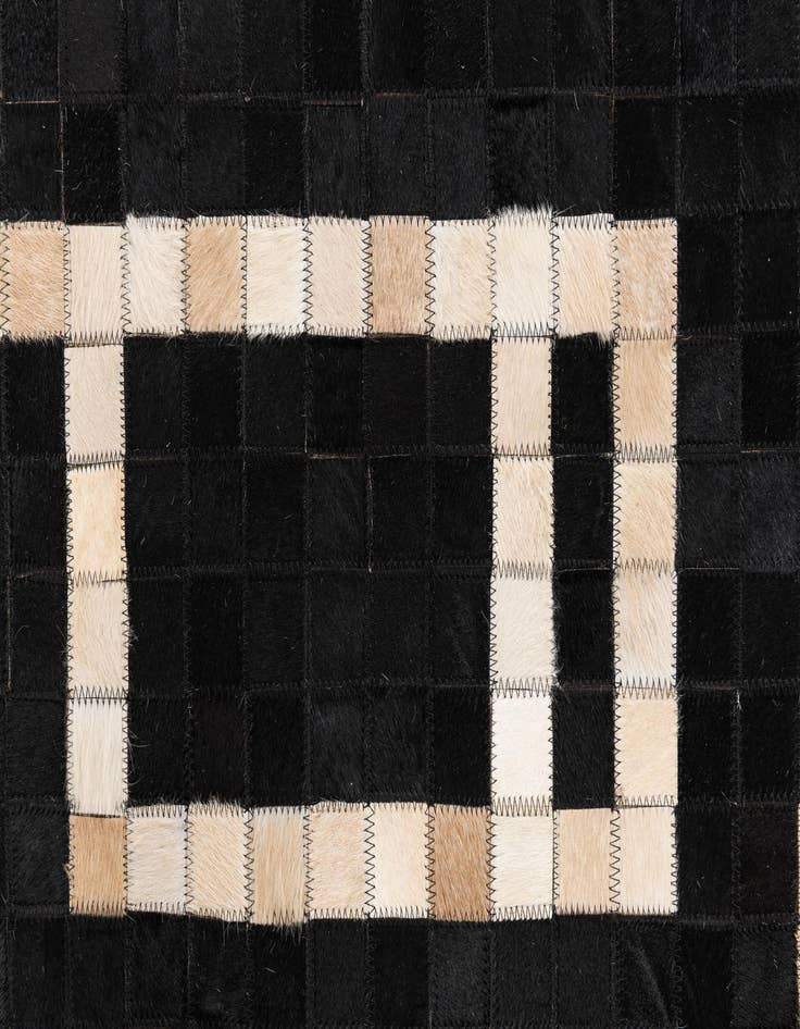 Detail image of 5' 10 x 5' 10 Cowhide Leather Square Rug
