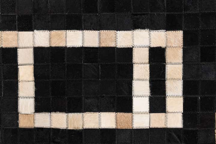 5' 10 x 5' 10 Cowhide Leather Square Rug