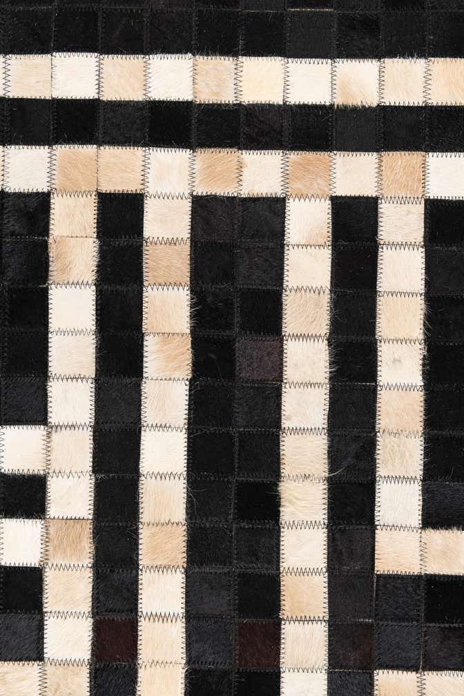 5' 10 x 5' 10 Cowhide Leather Square Rug