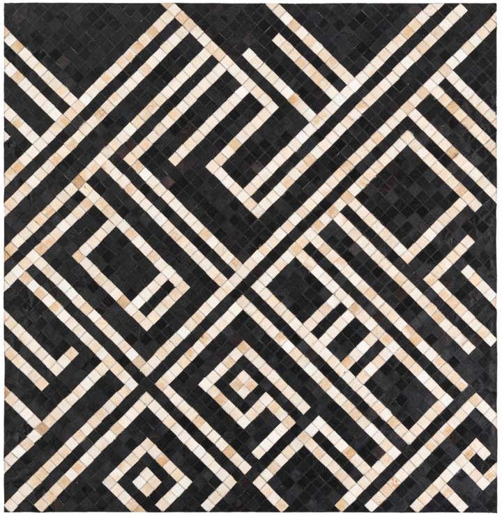 5' 10 x 5' 10 Cowhide Leather Square Rug