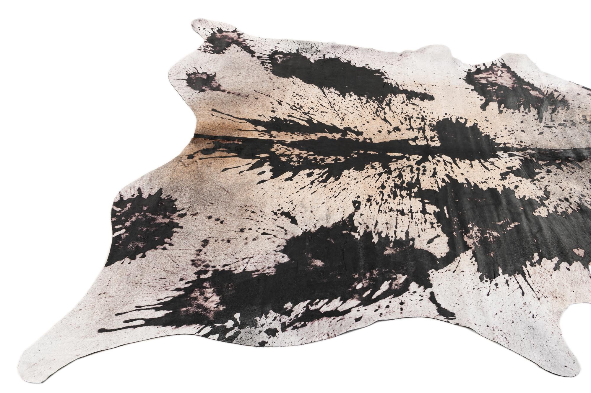 7' x 7' 5 Cowhide Leather Square Rug