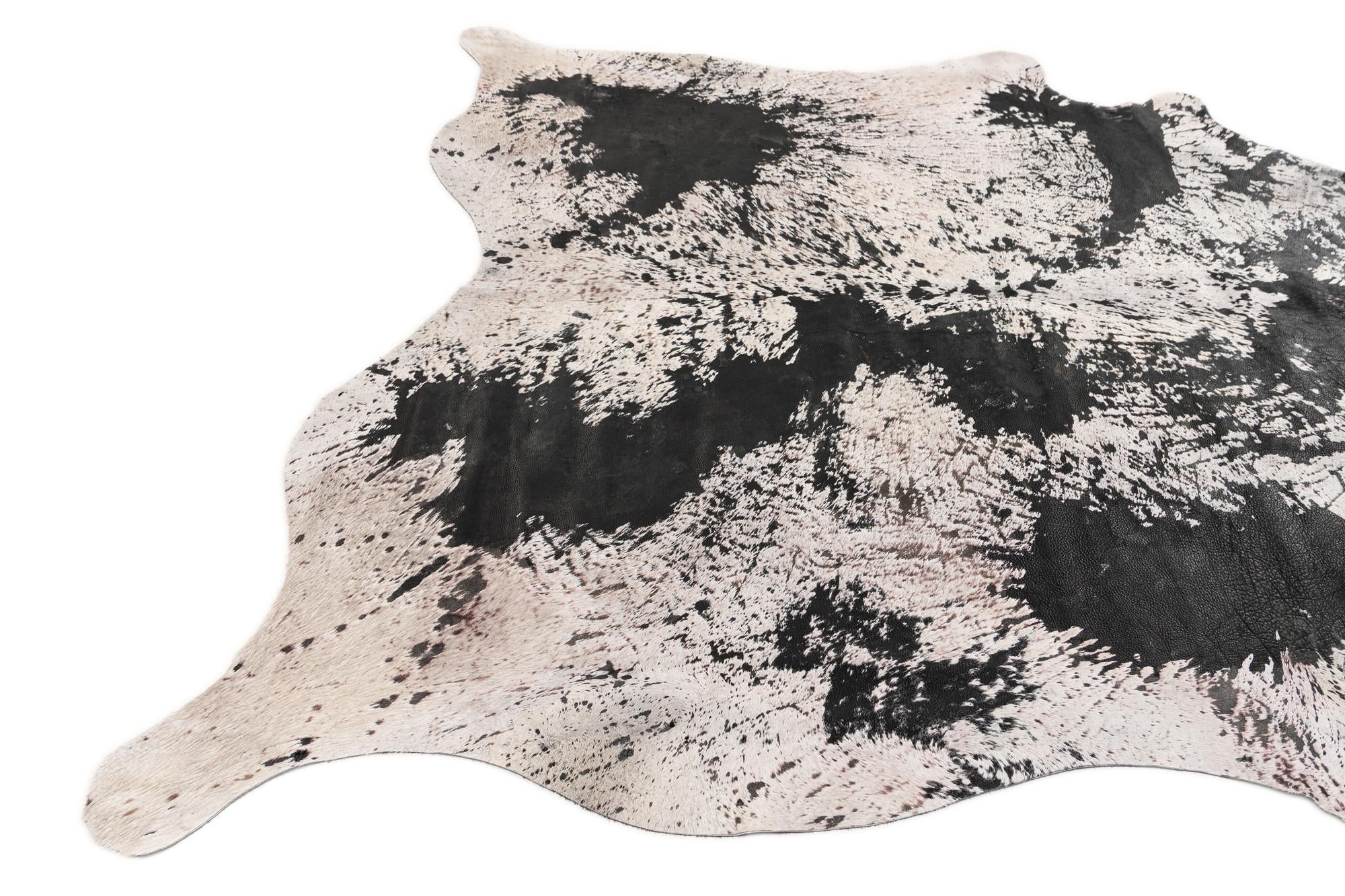 6' 10 x 7' 3 Cowhide Leather Square Rug