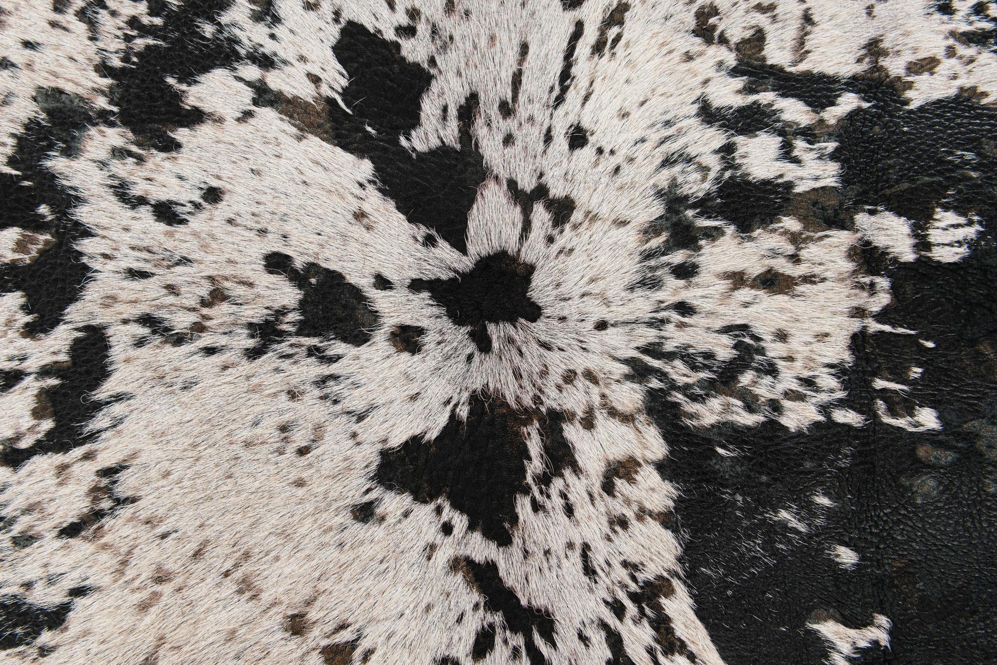 6' 10 x 7' 3 Cowhide Leather Square Rug