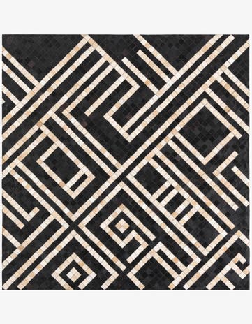 5' 10 x 5' 10 Cowhide Leather Square Rug