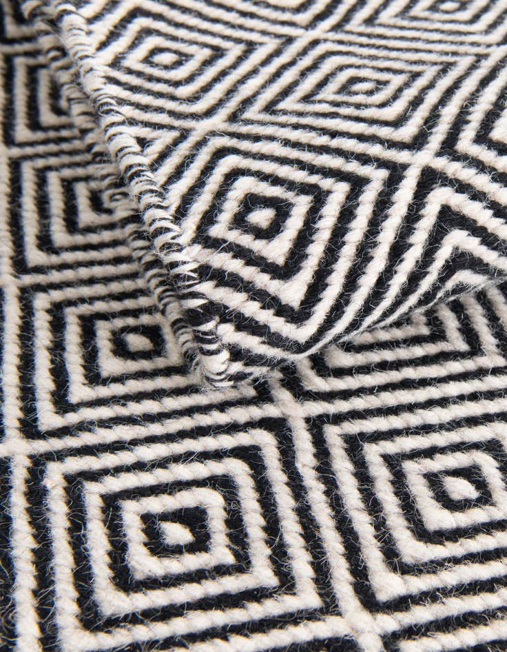 Detail image of 12' x 12' Hand Woven Geo Trellis Flatweave Square Rug