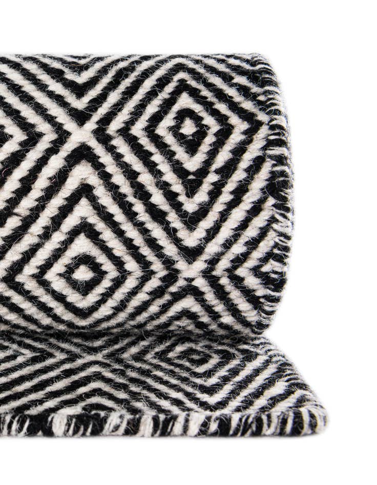 Detail image of 12' x 12' Hand Woven Geo Trellis Flatweave Square Rug