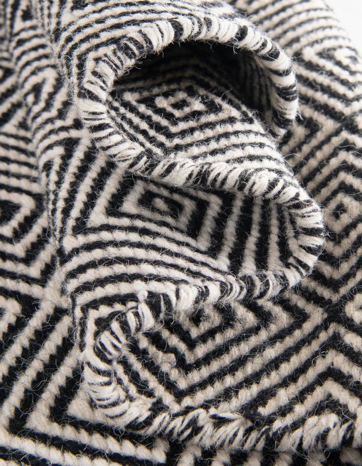 Detail image of 12' x 12' Hand Woven Geo Trellis Flatweave Square Rug