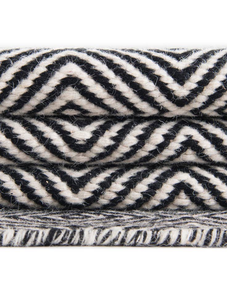 Detail image of 12' x 12' Hand Woven Geo Trellis Flatweave Square Rug