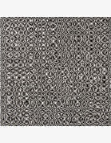 Black Hand Woven Geo Trellis Flatweave Square Rug