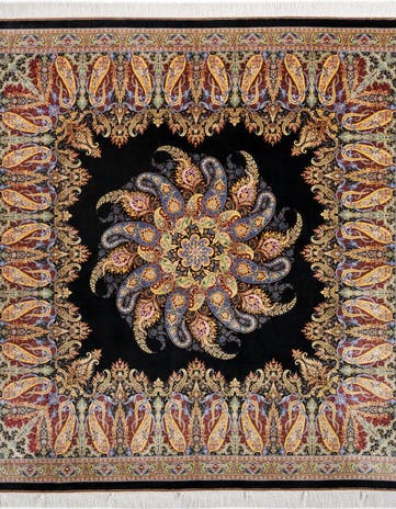 6' 7 x 6' 7 Ghom Design Square Rug
