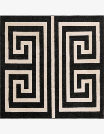 Black Hera Square Rug