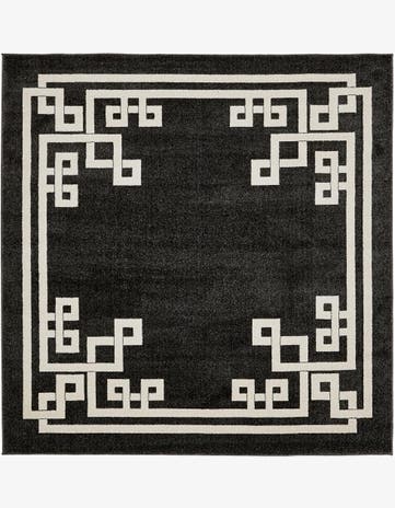Black Hera Square Rug