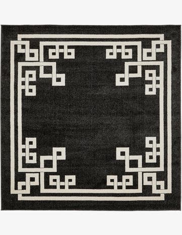 Black Hera Square Rug